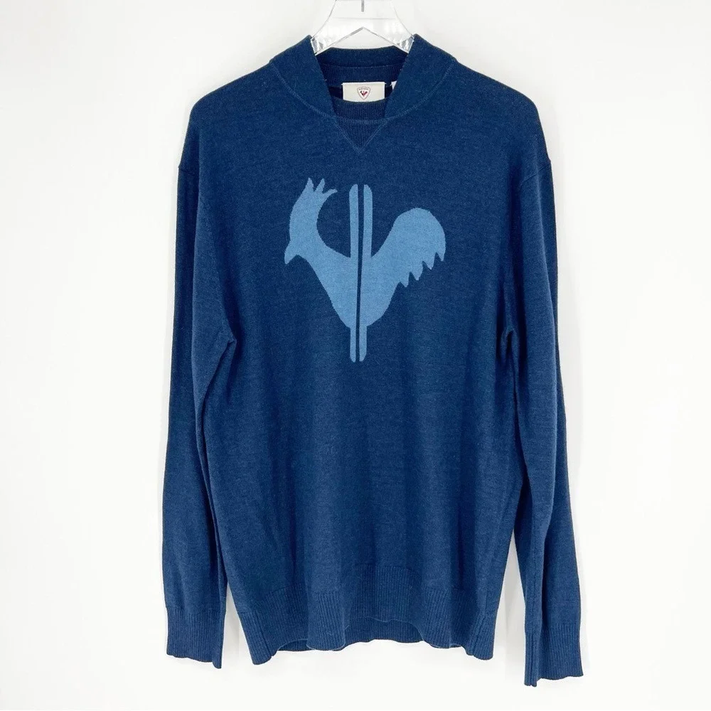Rossignol Classic Round Neck Merino Wool Sweater 2XL Blue